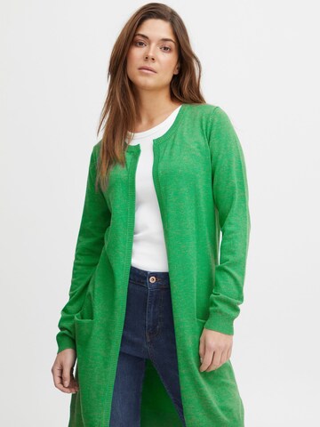 PULZ Jeans Gebreid vest in Groen: voorkant