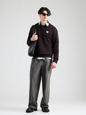 Felpa 'Hearts' di Karl Lagerfeld in nero: frontale