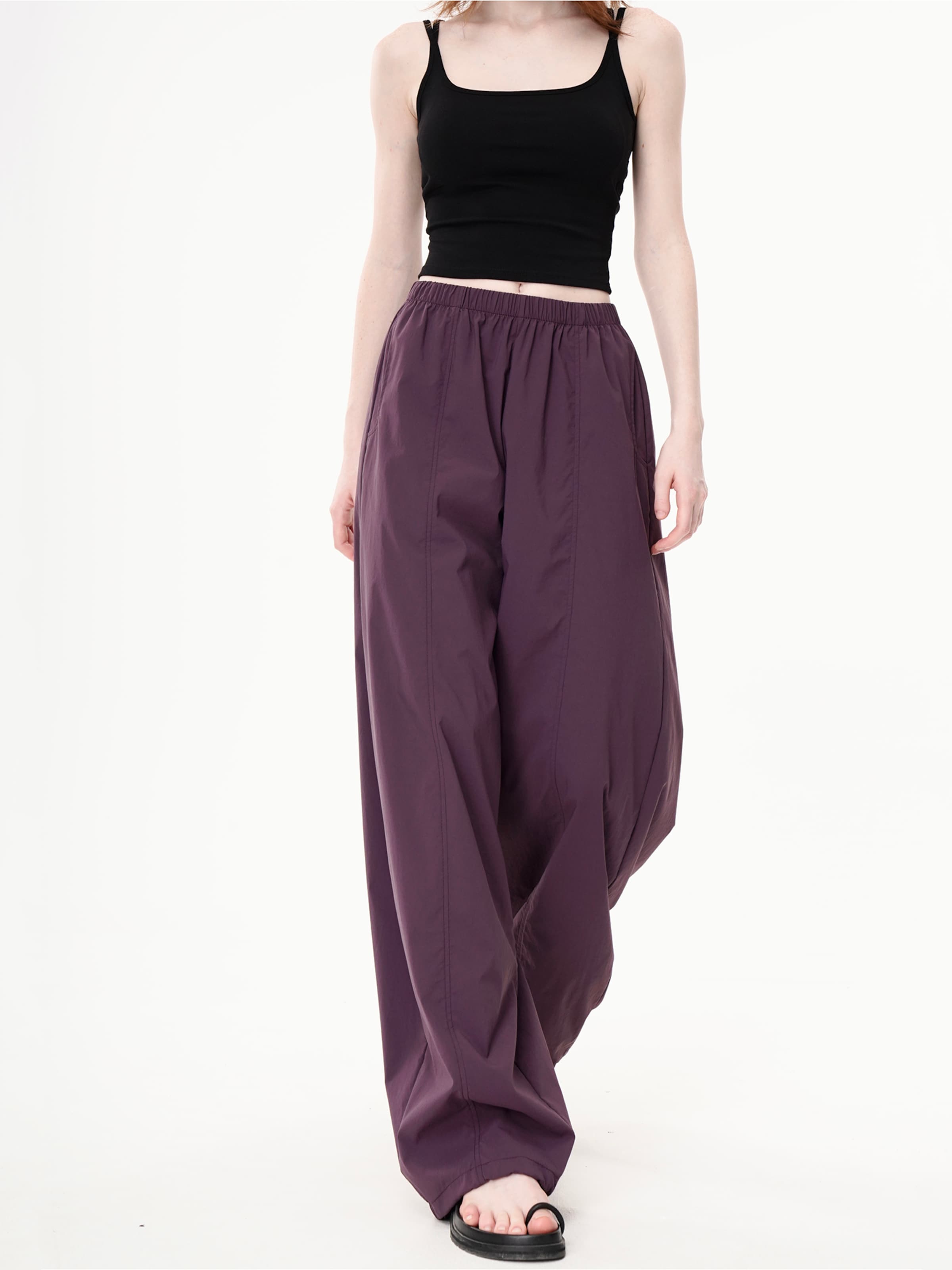 yoligex Regular Trousers 'YOLIGEX Lockere Jogpants Lila Elastischer Taillenbund' in Purple