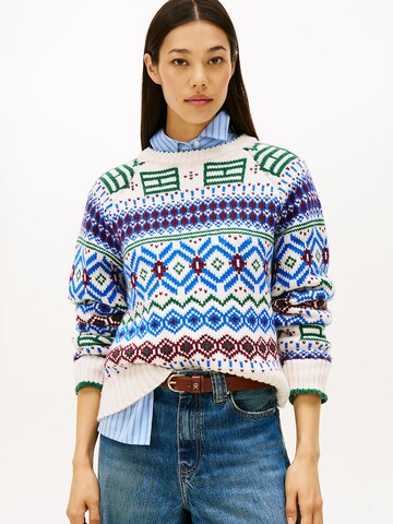 Pull-over 'Fair Isle' TOMMY HILFIGER en blanc : devant