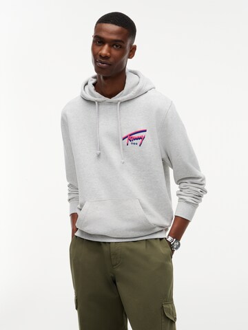 Tommy Jeans Mikina 'NYC SIGNATURE' - Sivá