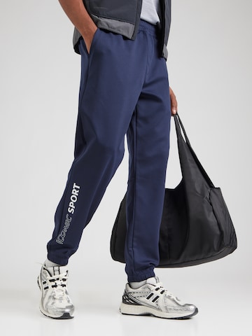 Regular Pantaloni sport de la EA7 Emporio Armani pe albastru: față