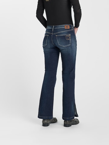 Le Temps Des Cerises Flared Jeans in Blauw: terug