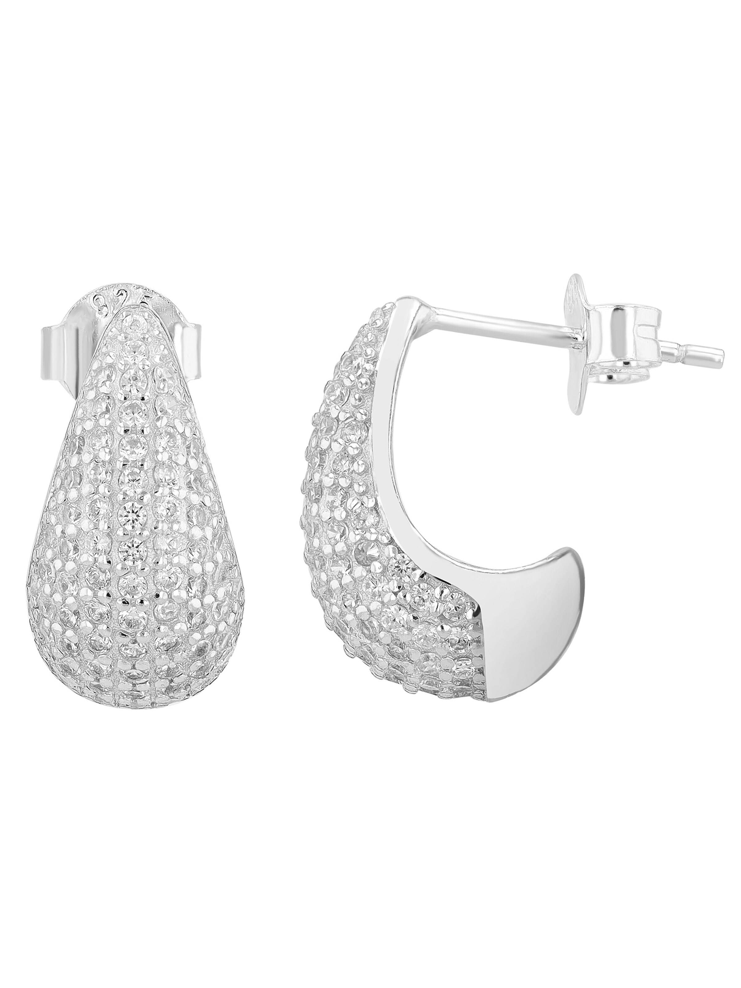 Akzent Ohrringe '"Livi" aus 925 Sterlingsilber, rhodiniert/vergoldet, langlebig'‌‌‌‌‌ in Silber