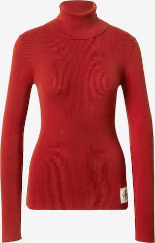 Pull-over Calvin Klein Jeans en rouge : devant