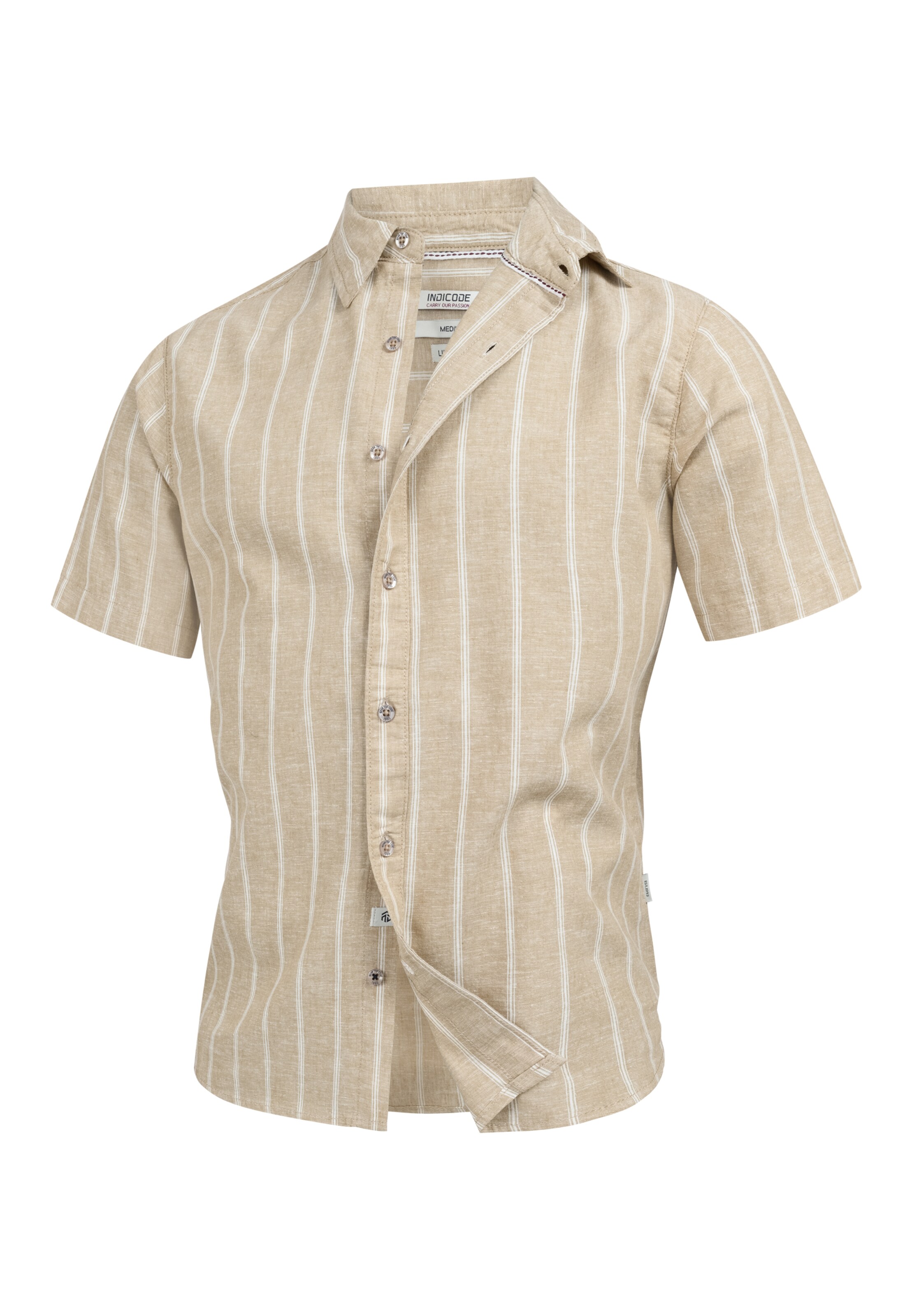 INDICODE JEANS Overhemd ' INTrypper ' in Beige: voorkant