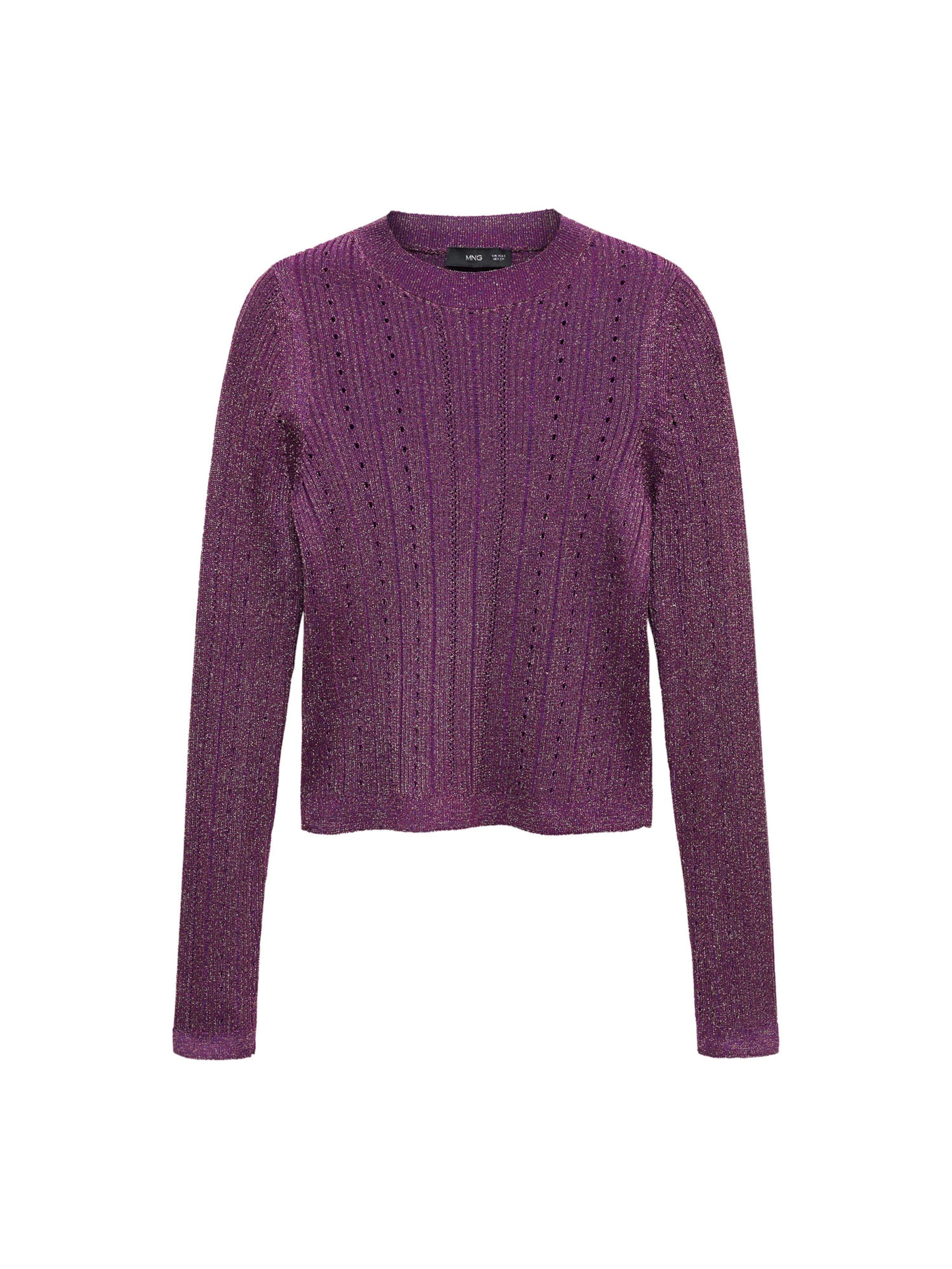 MANGO Svetr 'Cooper' – fialová: přední strana