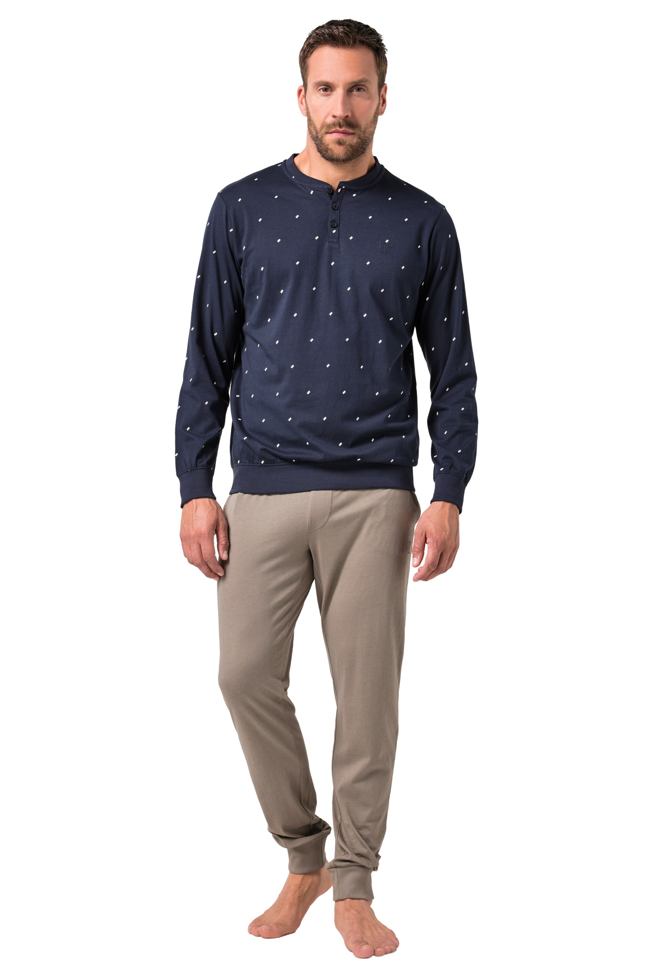 JP1880 Pajamas long in Blue: front