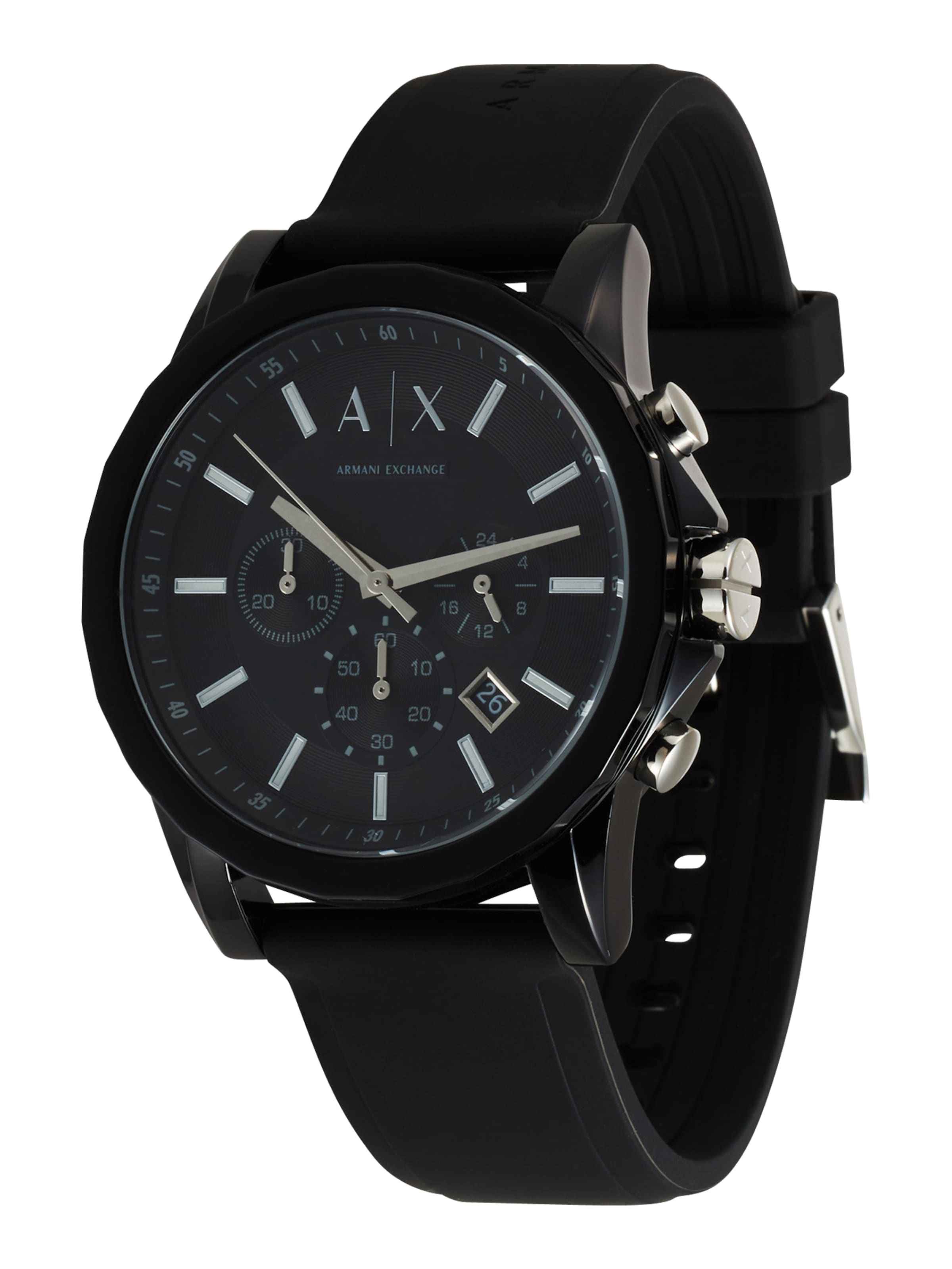 ARMANI EXCHANGE Аналогов часовник в черно: отпред