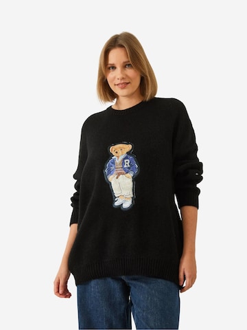 Bianco Lucci Pullover in Schwarz: Vorderseite