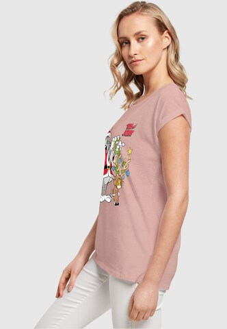 ABSOLUTE CULT Shirt 'Tom And Jerry - Reindeer' in Pink
