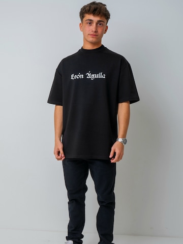 leon aguila Shirt 'Amsterdam' in Zwart: voorkant