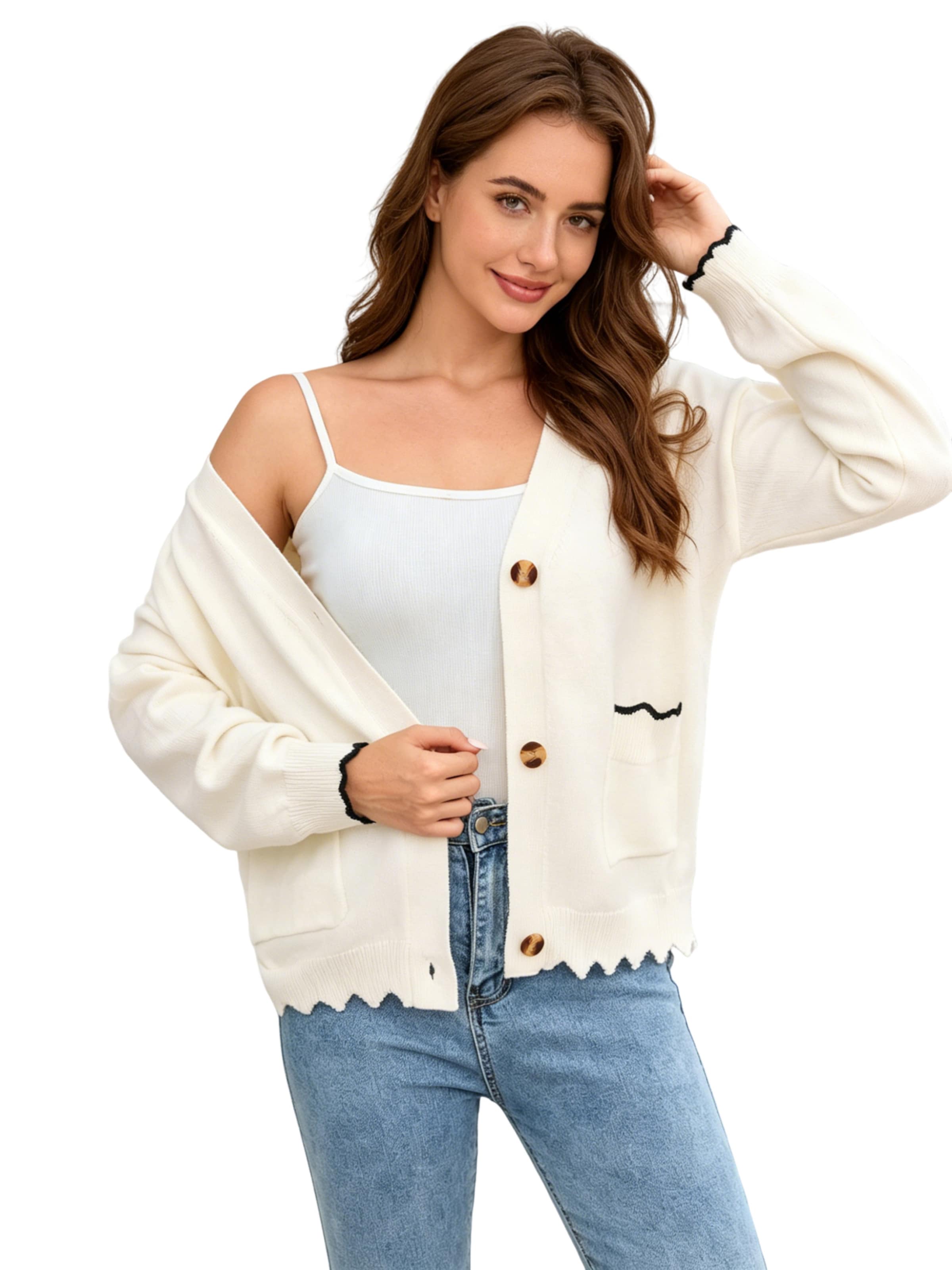 KoJooin Strickjacke‌‌ in Beige: Vorderseite