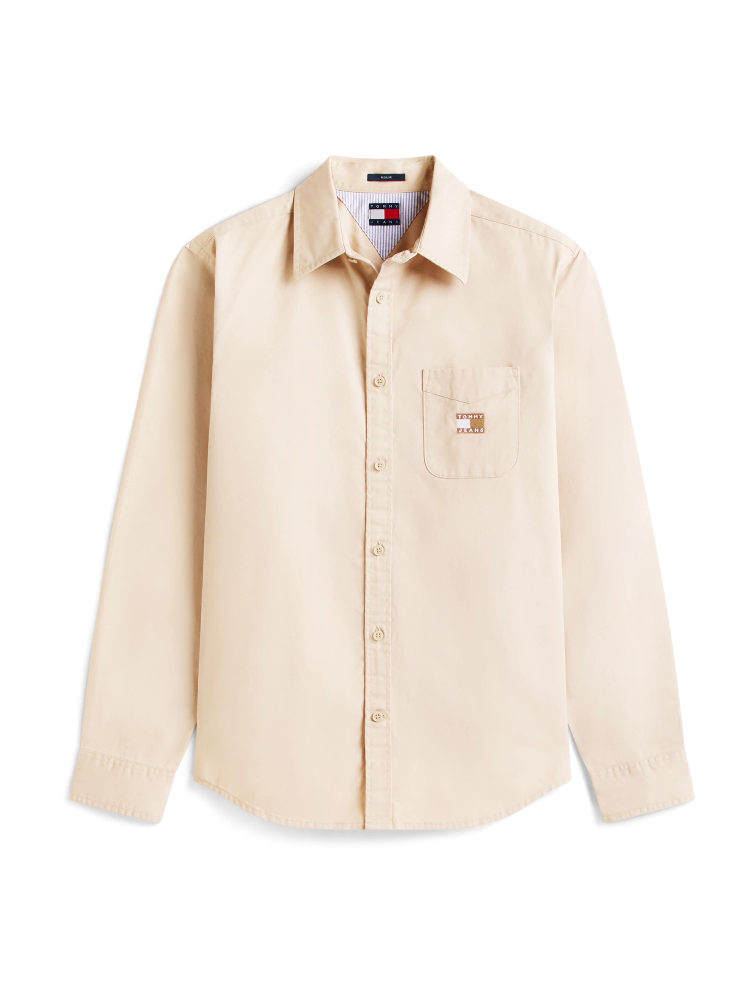 Tommy Jeans - Regular Fit Camisa em bege: frente