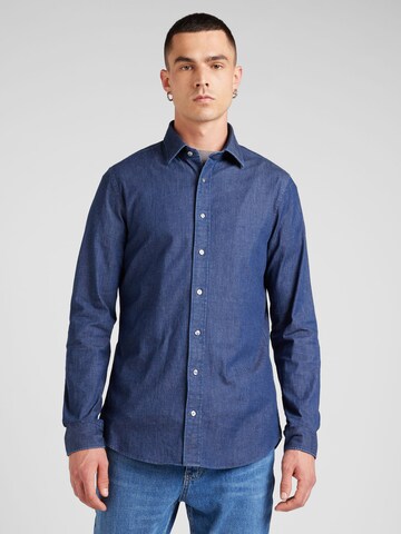 Michael Kors Slim Fit Hemd 'REAL' in Blau: Vorderseite
