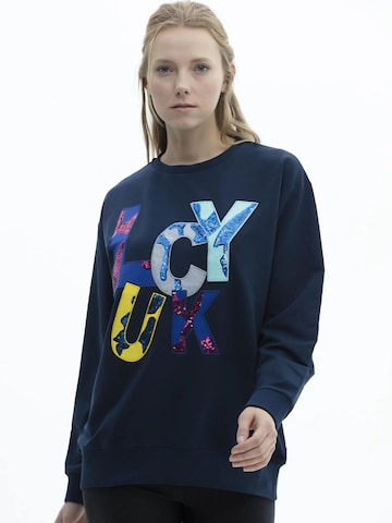 SCR. Athletic Sweater 'ILONA' in Blue