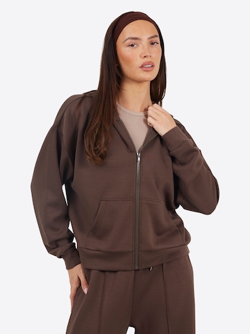 Giacca di felpa di BRAVE SOUL in marrone: frontale