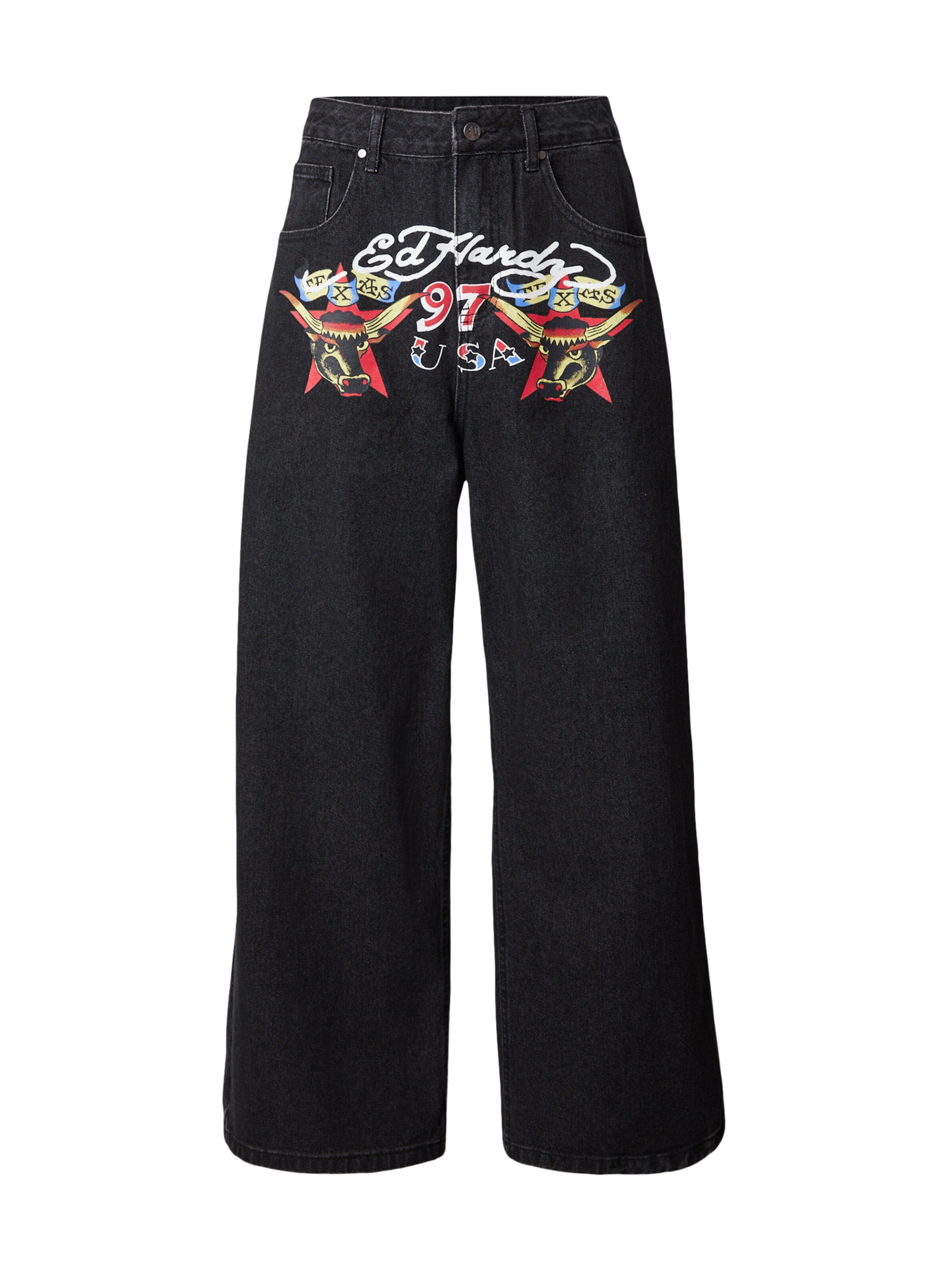 Ed Hardy Baggy Jeans in Black: front