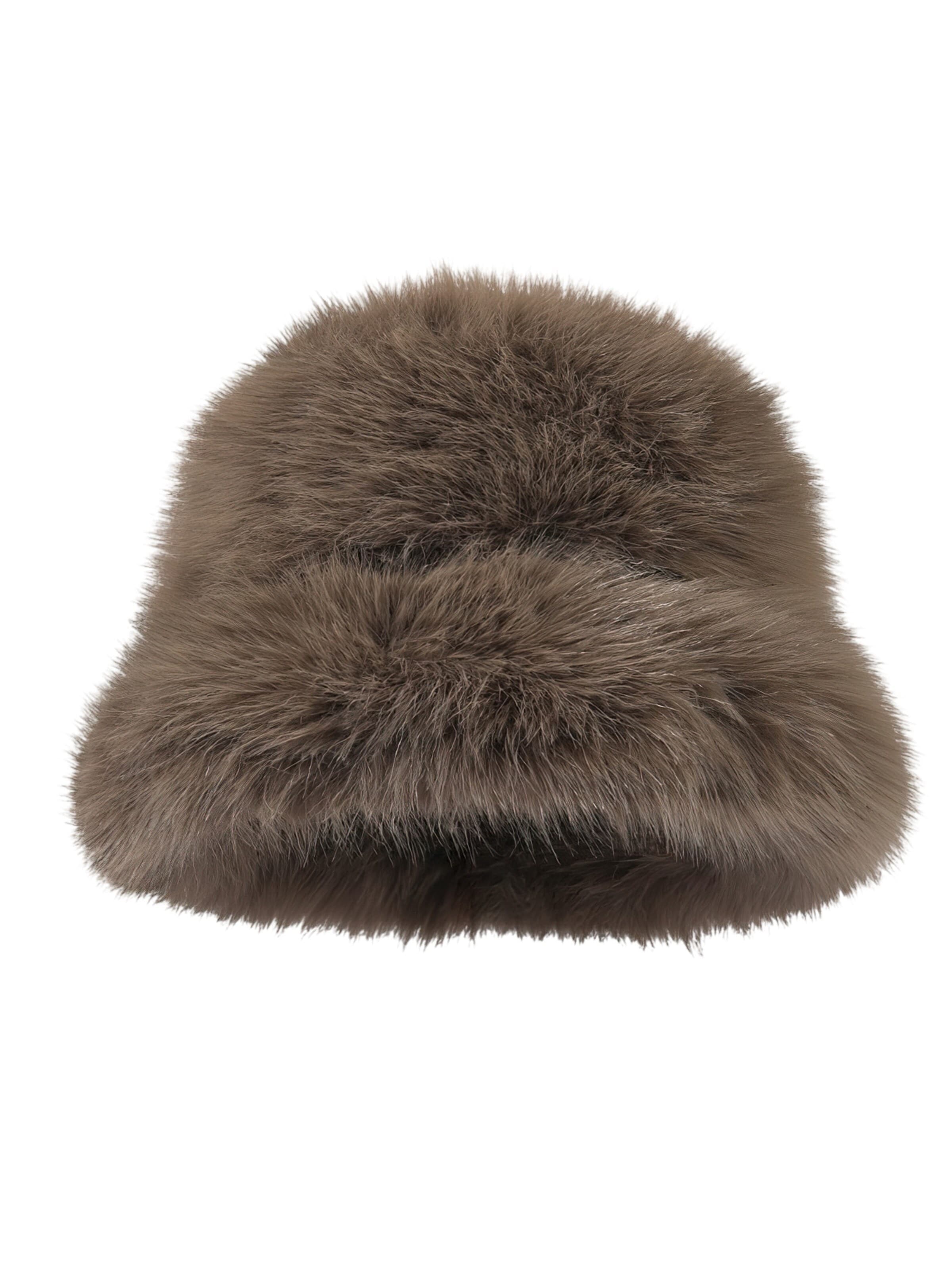 Magicshe Hat 'Winter Fischerhut mit Ohrenschutz, Kunstfell und verstellbarer Passform' in Brown: front