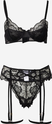 Invisible Ensemble de linge Nasty Gal en noir : devant