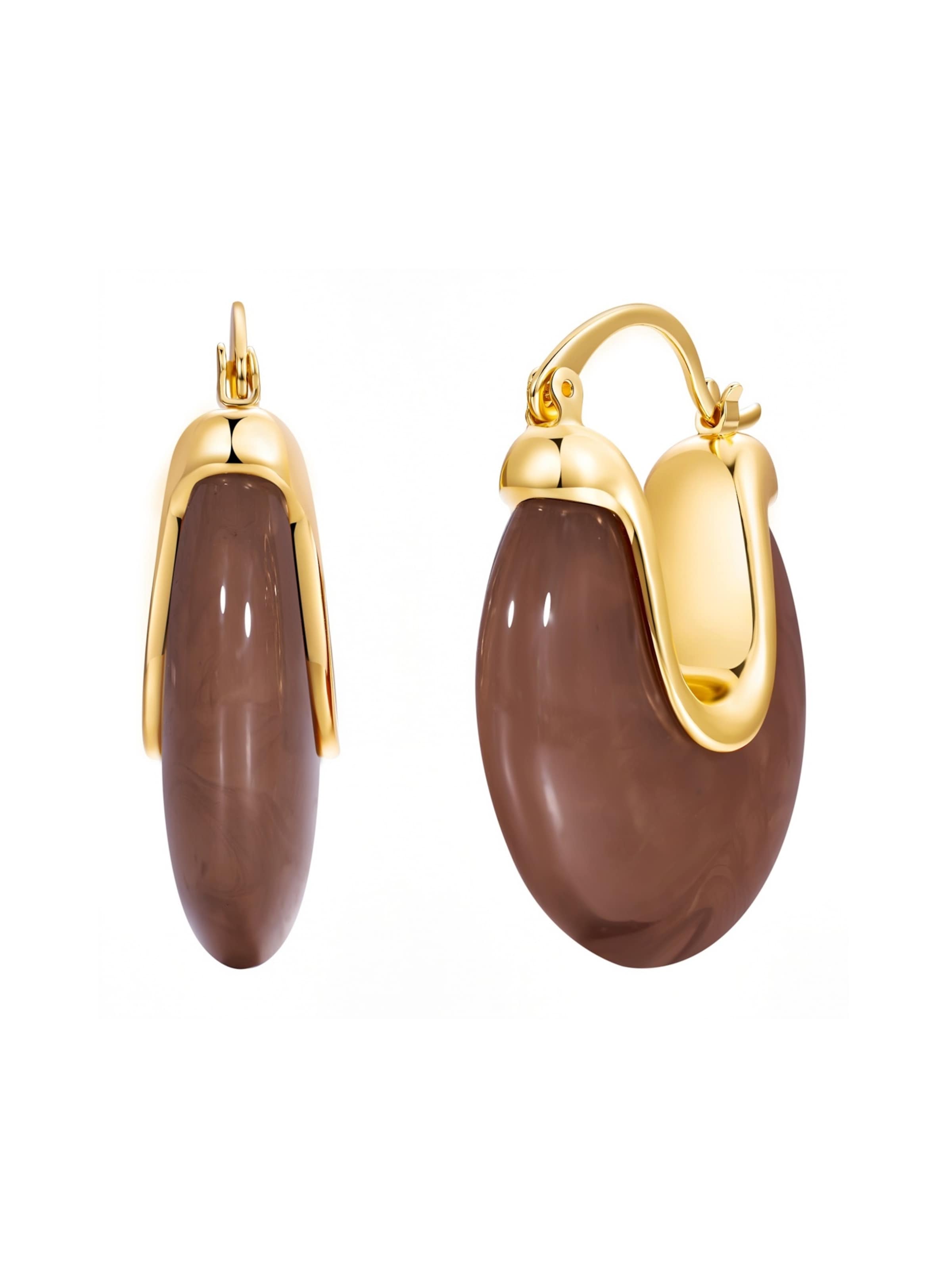 Boucles d'oreilles Yokoamii en or : devant