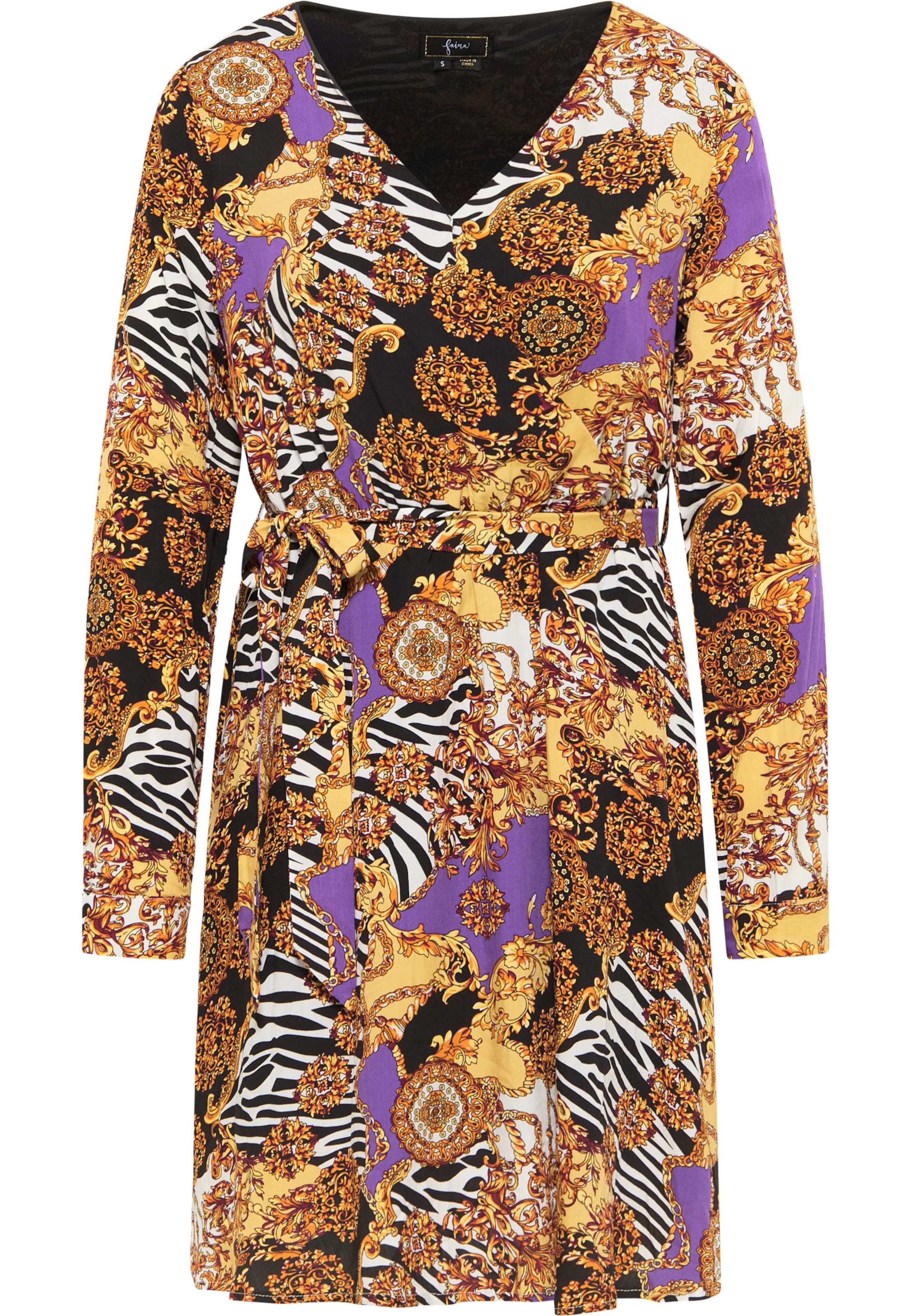 Abito di faina in colori misti: frontale