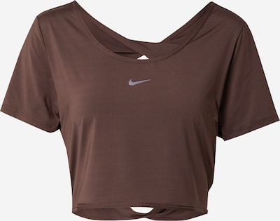 NIKE Functioneel shirt 'ONE CLASSIC' in de kleur Chocoladebruin / Grijs, Productweergave