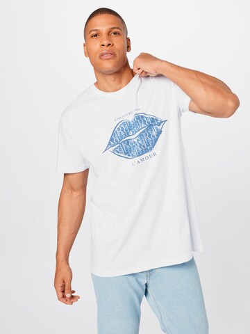 T-shirt 'LAMOUR' River Island Plus en blanc : devant