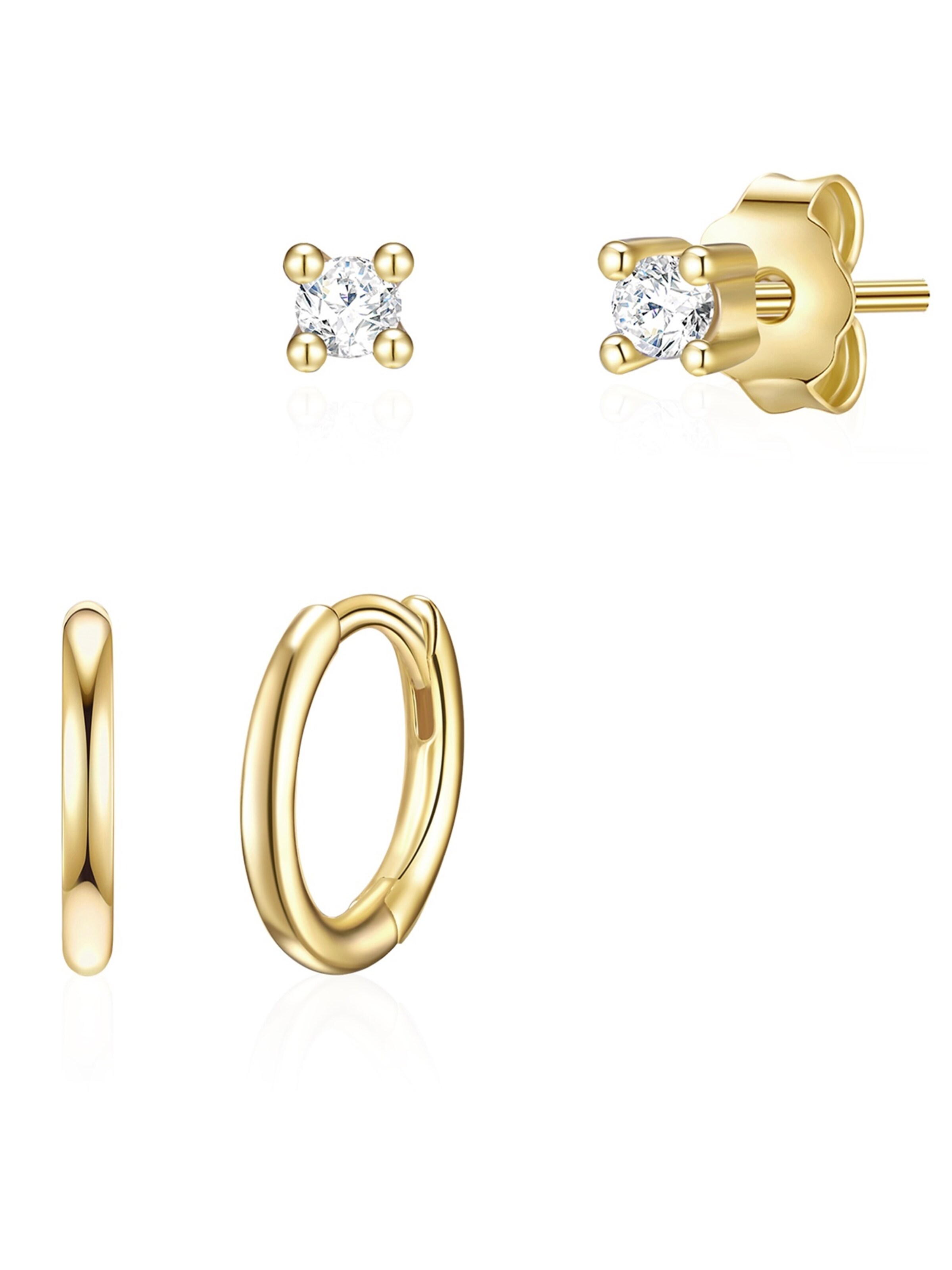 Lulu & Jane - Pendientes en oro: frente