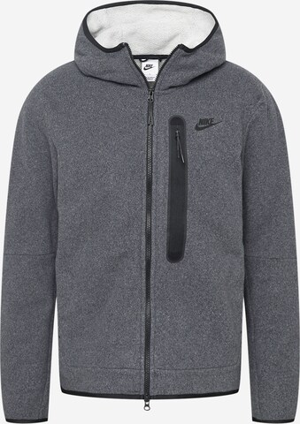 Nike Sportswear Fleece jas in Zwart: voorkant