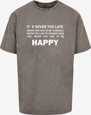 T-Shirt 'Never Too' Merchcode en gris : devant