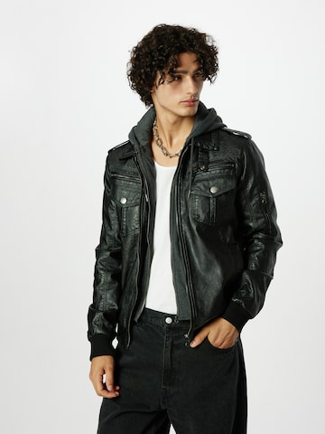 Coupe regular Veste mi-saison 'Aaron' INDICODE JEANS en noir : devant