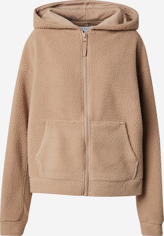 TOPSHOP Fleecejacke 'Borg' in Beige: predná strana