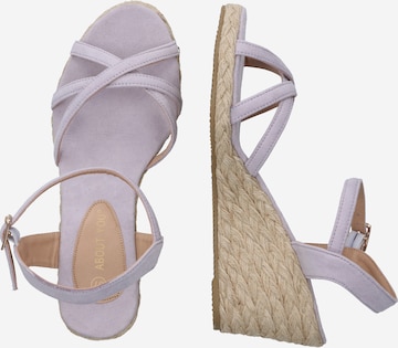 ABOUT YOU Strap Sandals 'Kaja' in Purple