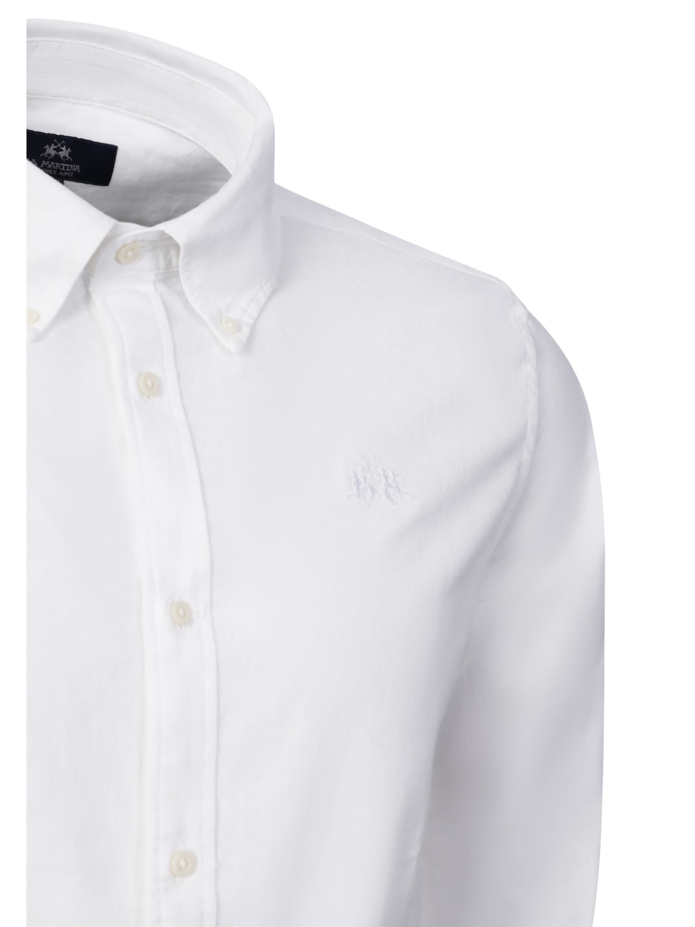 La Martina Slim fit Overhemd ' MCC006 ' in Wit