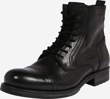 JACK & JONES - Botas com atacadores 'JFWRUSSEL' em preto: frente