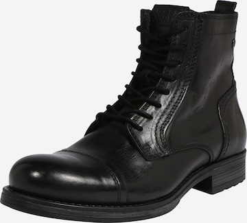 JACK & JONES Boots med snörning 'JFWRUSSEL' i svart: framsida