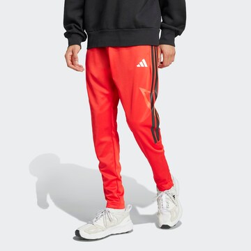 Coupe slim Pantalon de sport 'House of Tiro' ADIDAS SPORTSWEAR en rouge : devant