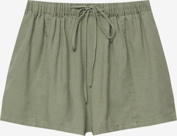 Pull&Bear Regular Pants in Green: front