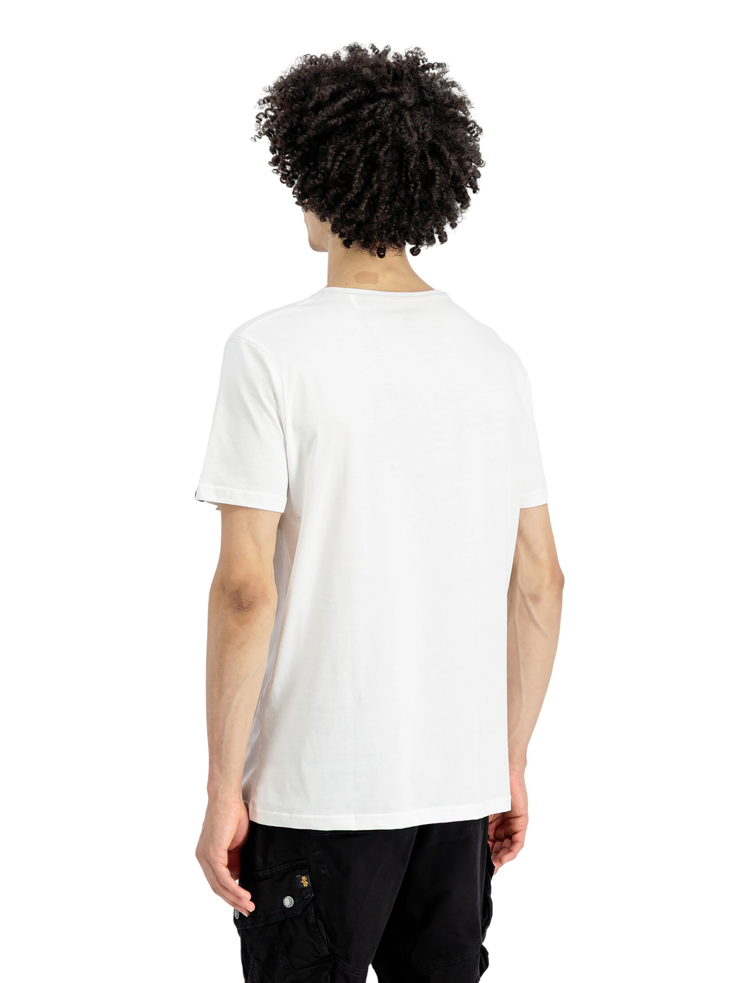 ALPHA INDUSTRIES Shirt 'Basic V-Neck'‌‌‌ in Weiß