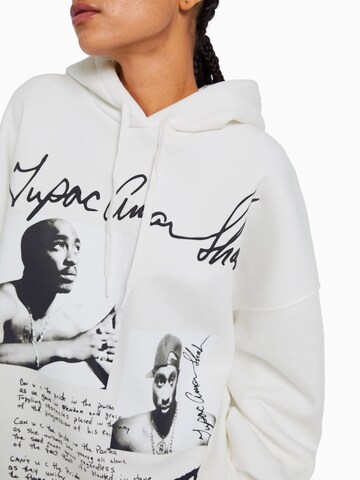 Sweat-shirt Bershka en blanc