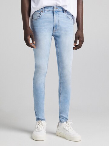 Bershka Skinny Jeans in Blauw: voorkant