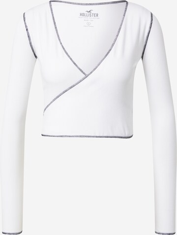 HOLLISTER Gebreid vest 'MATLASSE' in Wit: voorkant