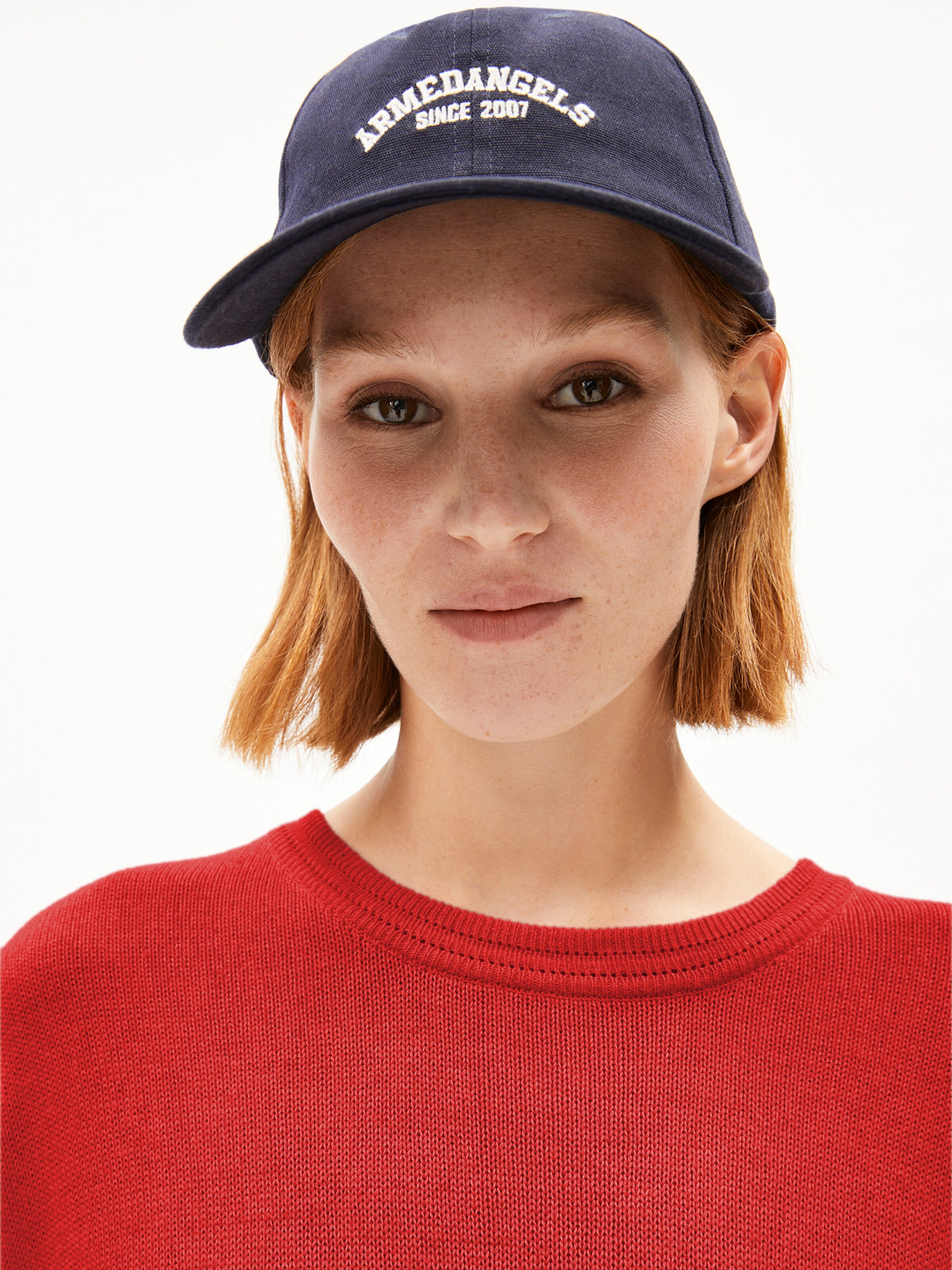 ARMEDANGELS Gebreide jurk in Oranje: voorkant