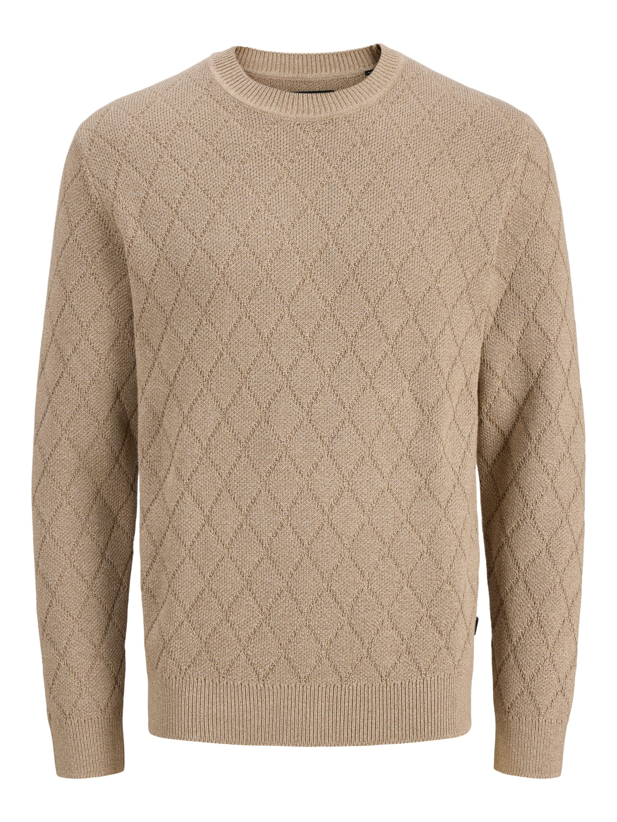 JACK & JONES Sweater 'JJBlacole' in Beige: front