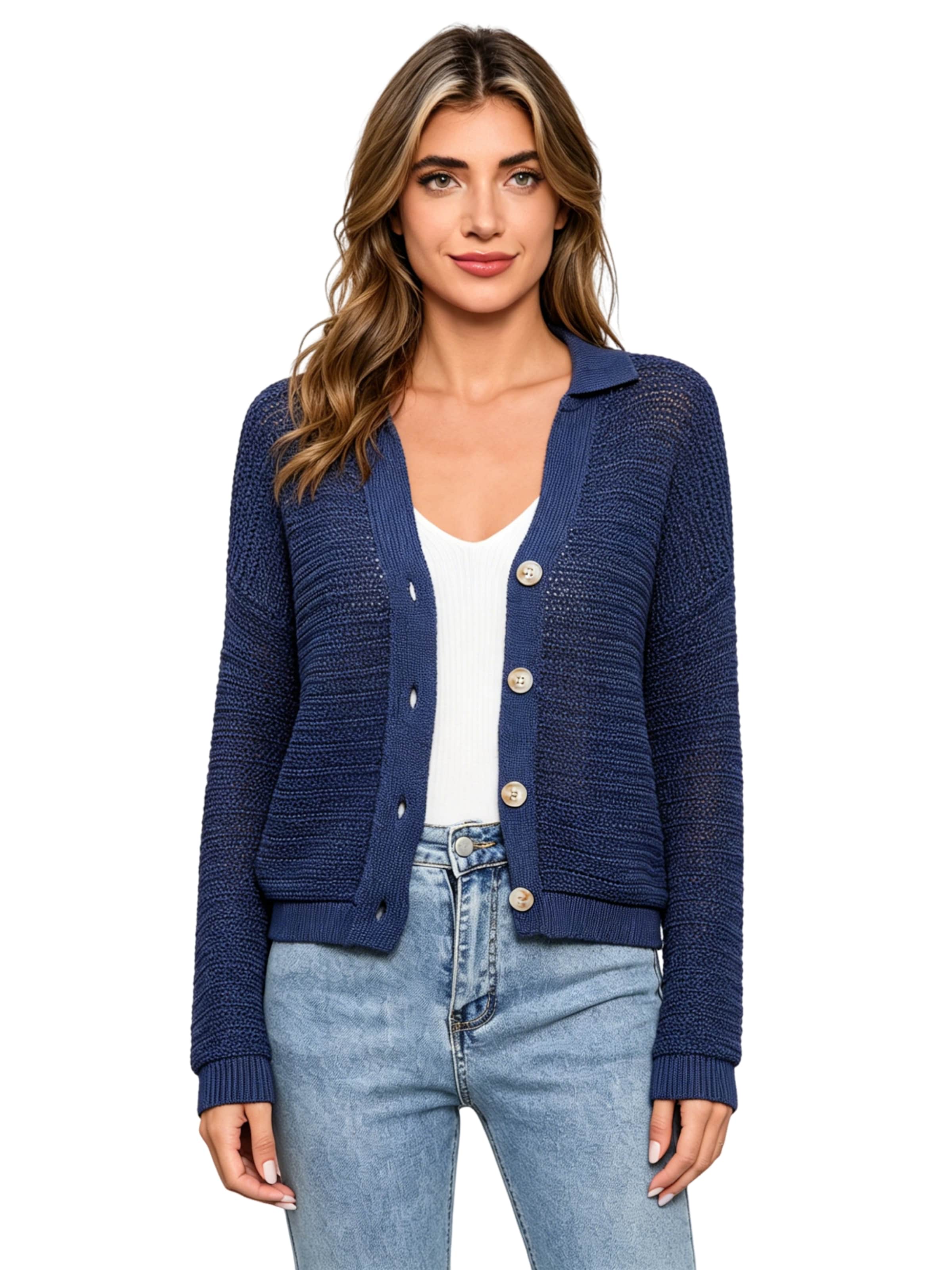 KoJooin Strickjacke‌‌‌‌‌‌‌‌‌‌ in Blau: Vorderseite