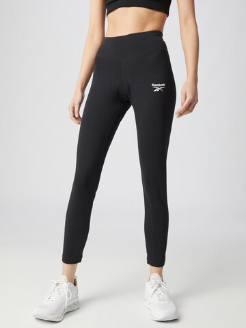 Reebok Skinny Leggings in Zwart: voorkant