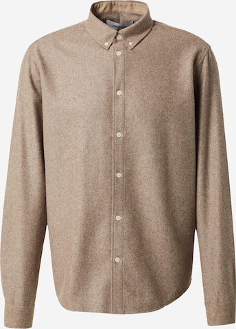 minimum Comfort fit Overhemd 'Waynes 2.0' in Beige: voorkant