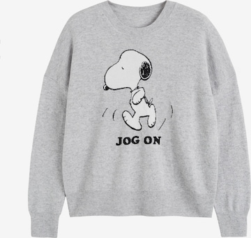 Chinti & Parker Neulepaita 'Jog On Snoopy' värissä harmaa: etupuoli