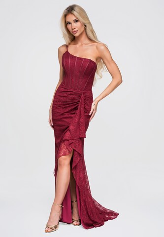 Ombre Abendkleid in Rot: Vorderseite